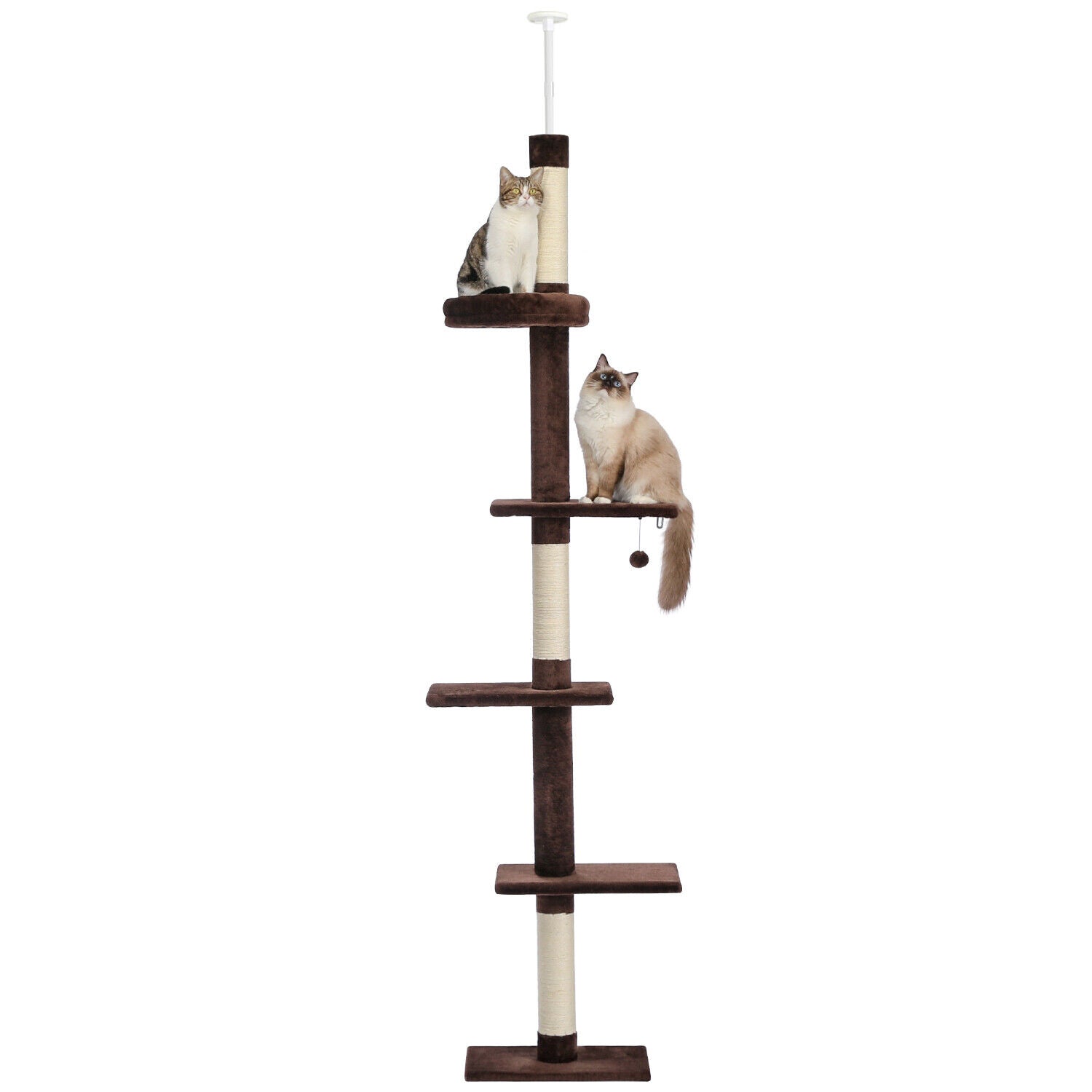 PAWZ Road Kratzbaum Deckenhoch Kletterturm Sisal Katzen Katzenbaum XL 228-274 Cm