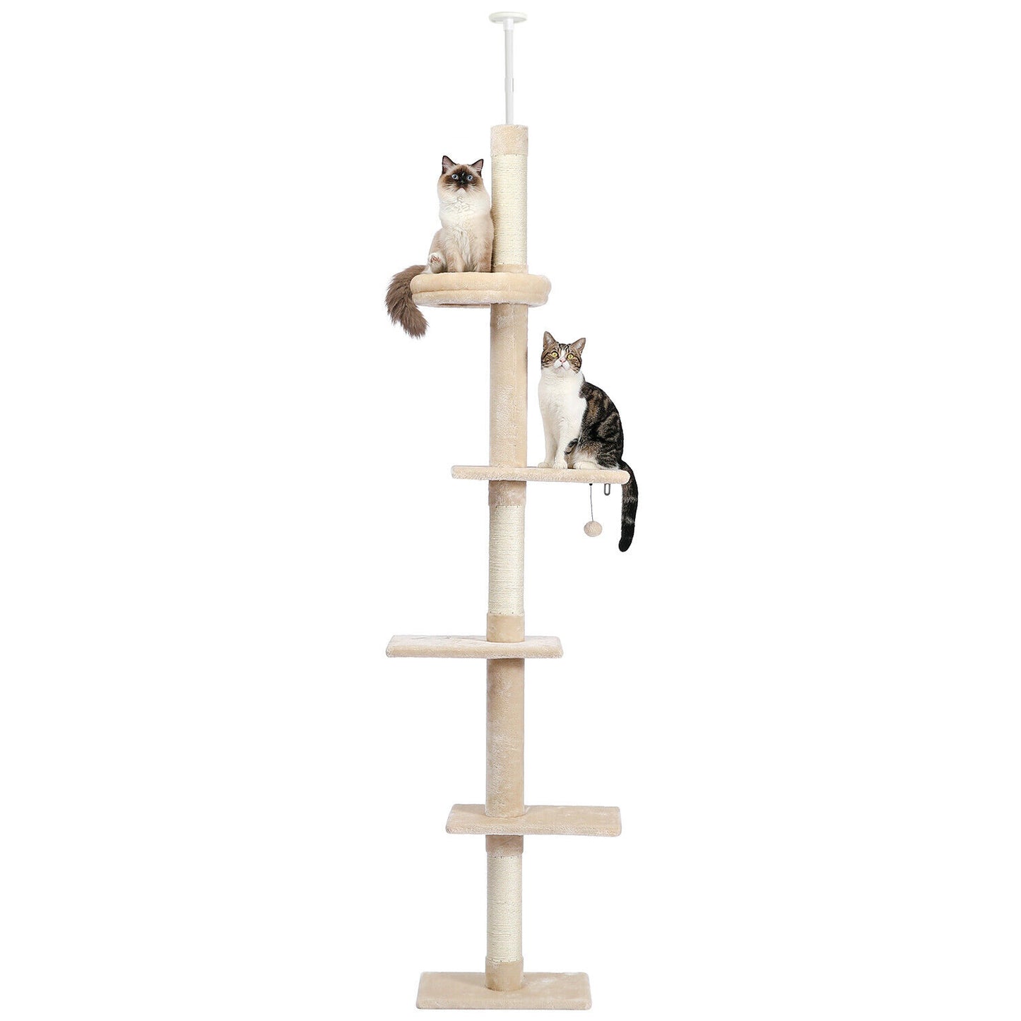 PAWZ Road Kratzbaum Deckenhoch Kletterturm Sisal Katzen Katzenbaum XL 228-274 Cm