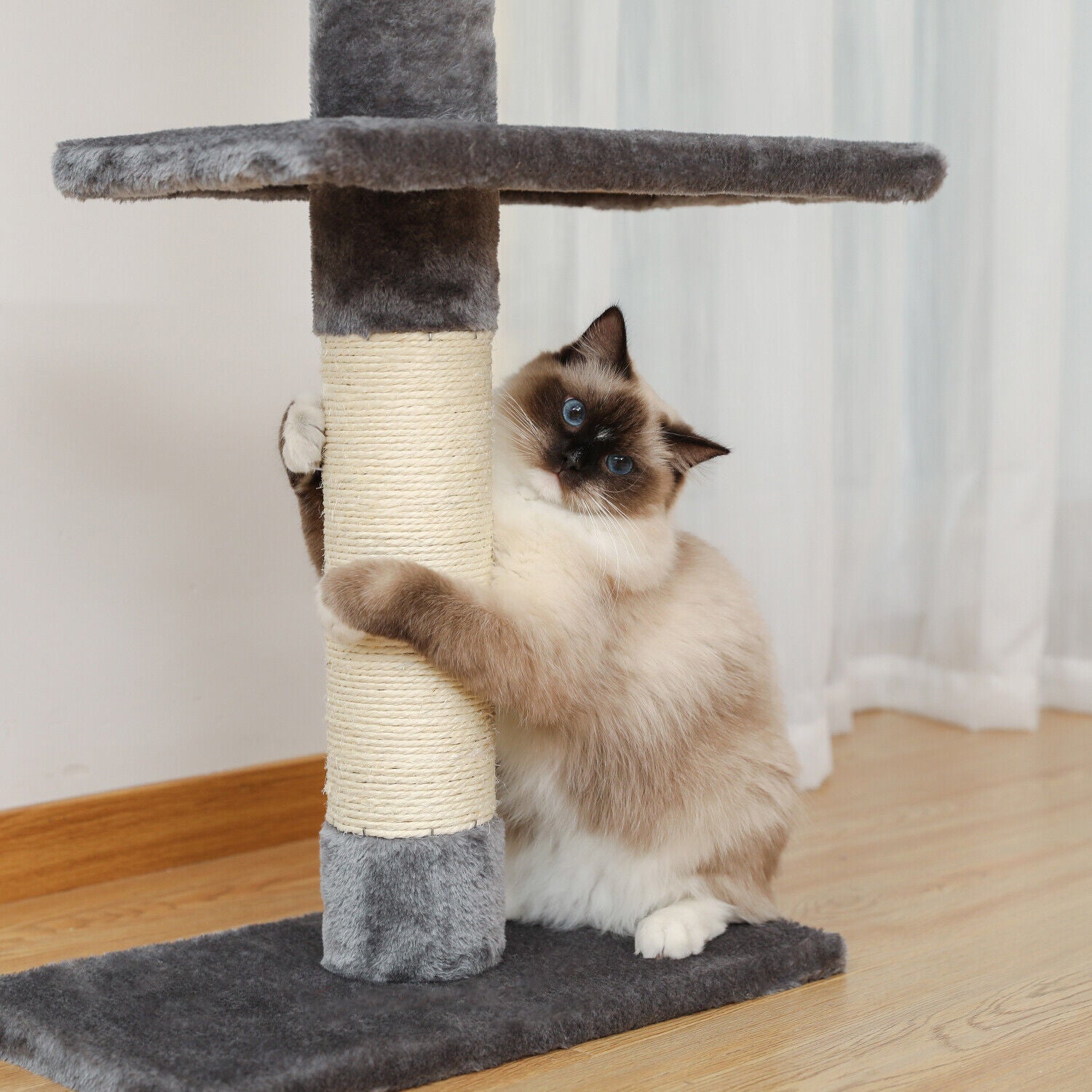 PAWZ Road Kratzbaum Deckenhoch Kletterturm Sisal Katzen Katzenbaum XL 228-274 Cm