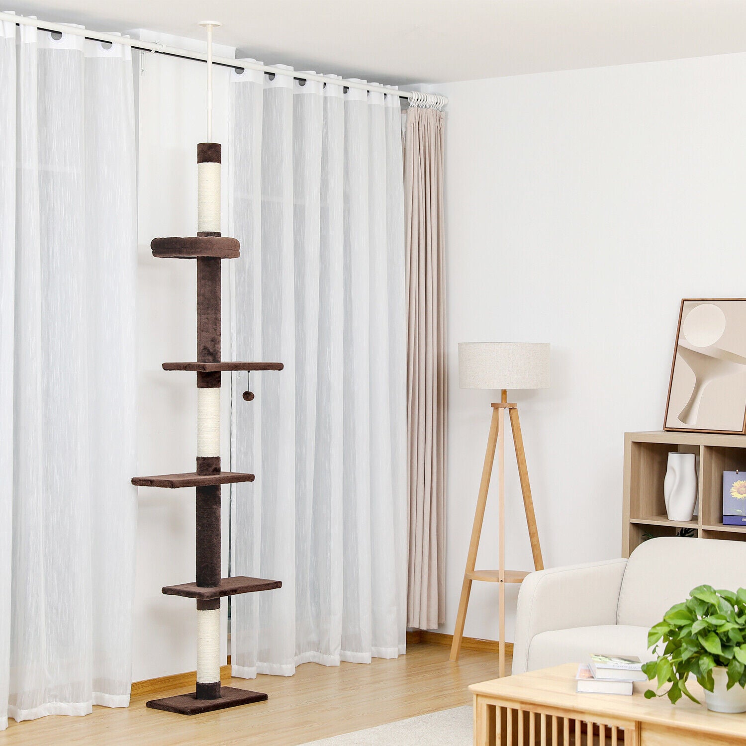 PAWZ Road Kratzbaum Deckenhoch Kletterturm Sisal Katzen Katzenbaum XL 228-274 Cm