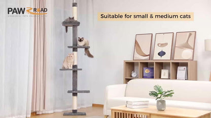 PAWZ Road Kratzbaum Deckenhoch Kletterturm Sisal Katzen Katzenbaum XL 228-274 Cm