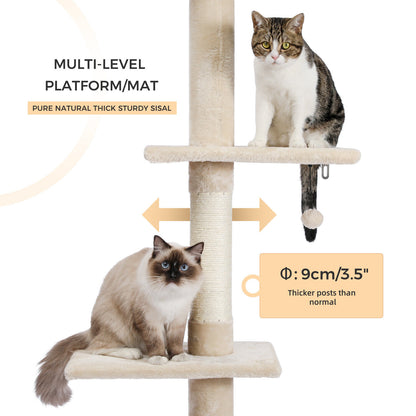 PAWZ Road Kratzbaum Deckenhoch Kletterturm Sisal Katzen Katzenbaum XL 228-274 Cm
