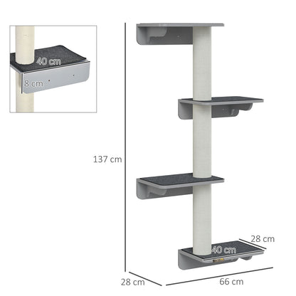 Pawhut Wandkratzbaum Katzen-Kletter