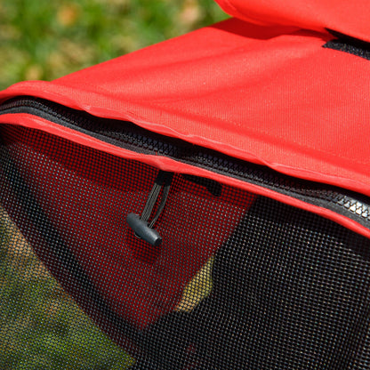 Hundewagen Hundebuggy Katzen Pet Stroller Mit 3 Rädern Klappbar Oxford Rot