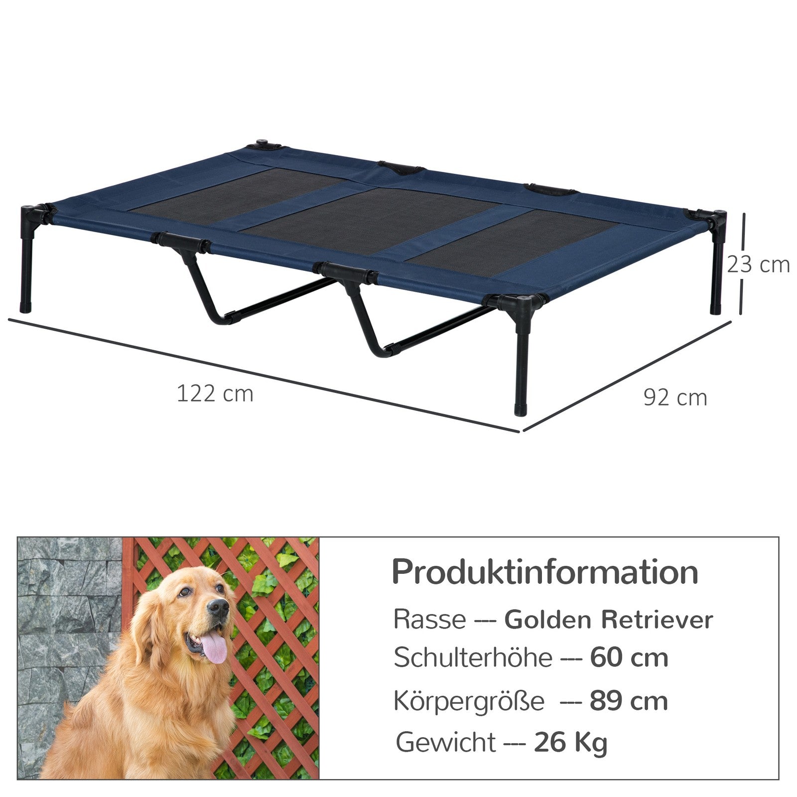 Hundeliege Outdoor Hundebett Schlafplatz Hundesofa Haustierbett Blau