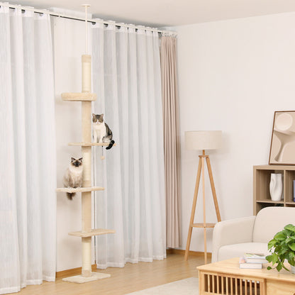 PAWZ Road Kratzbaum Deckenhoch Kletterturm Sisal Katzen Katzenbaum XL 228-274 Cm